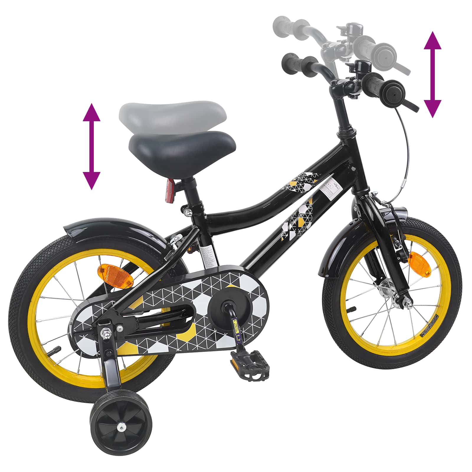 vidaXL Kinderfiets 20 Inch voor 6-11 jaar oud Zwart