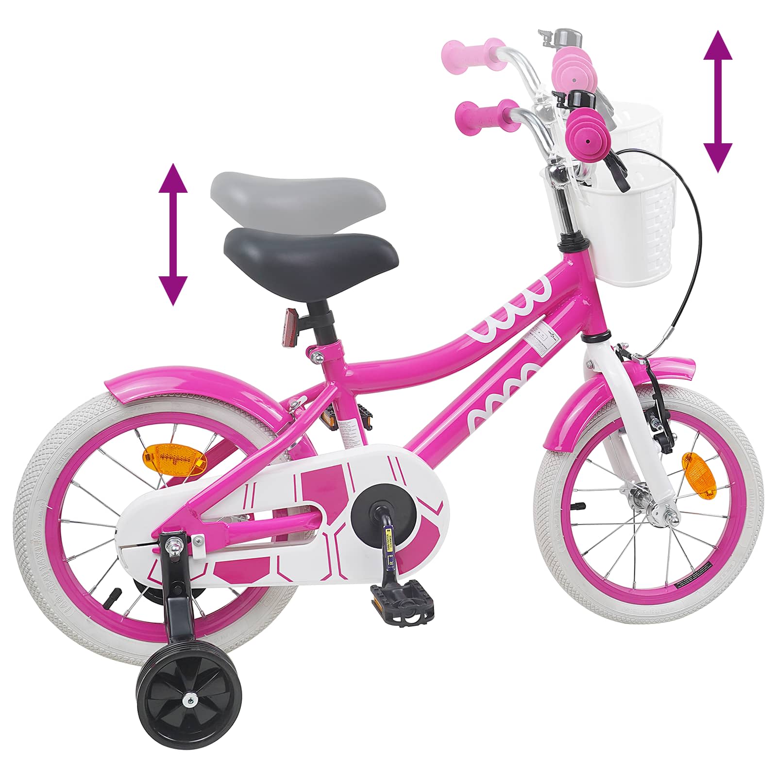vidaXL Kinderfiets 20 Inch voor 6-11 jaar oud Roze