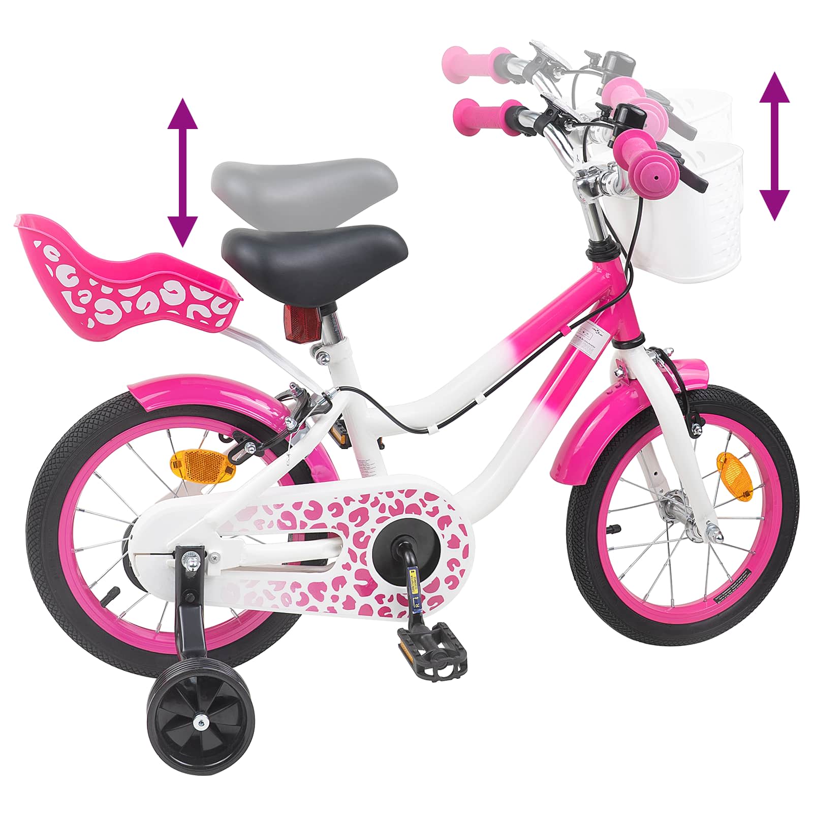 vidaXL Kinderfiets 20 Inch voor 6-11 jaar oud Donkerroze