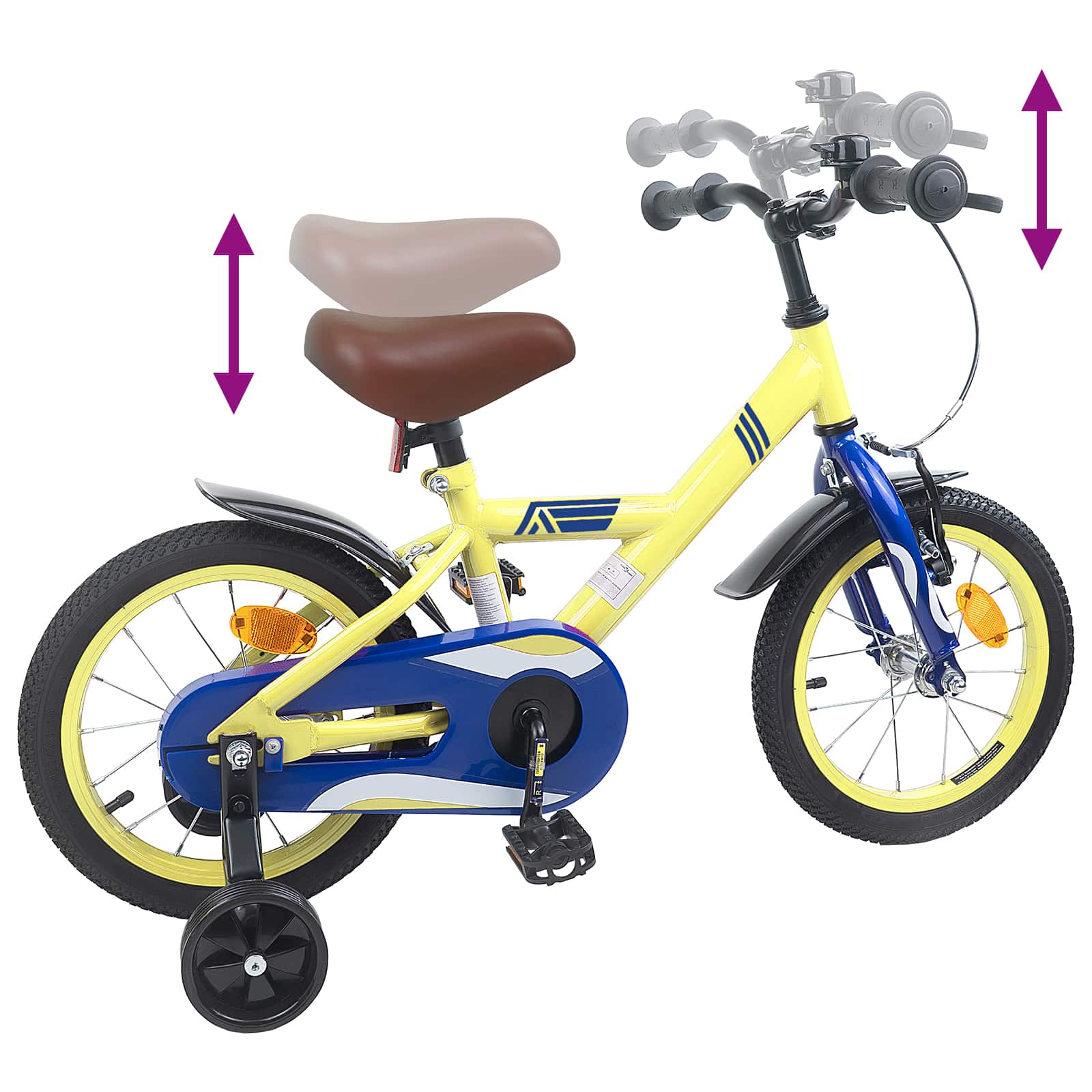 vidaXL Kinderfiets 20 Inch voor 6-11 jaar oud Geel