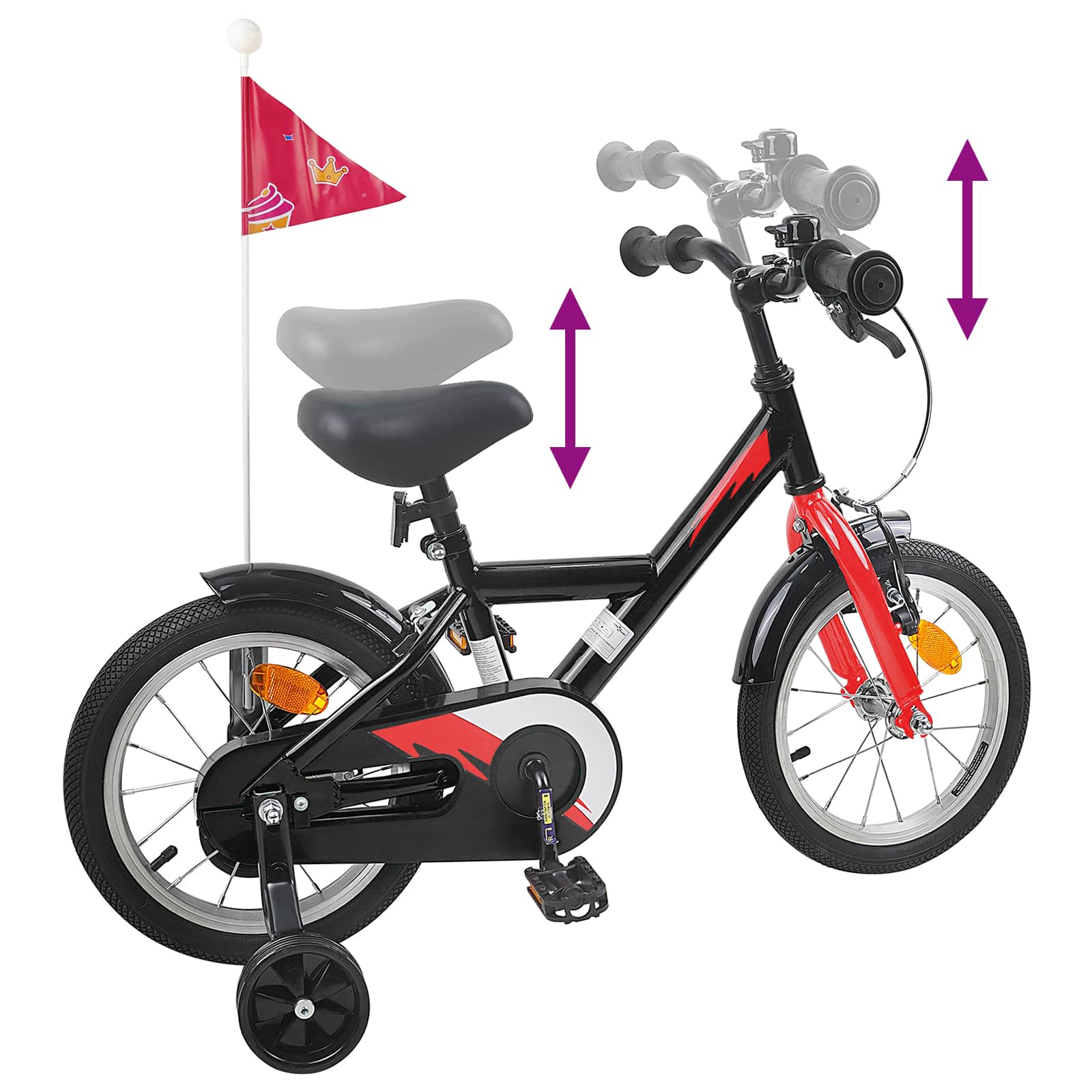 vidaXL Kinderfiets 20 Inch voor 6-11 jaar oud Zwart
