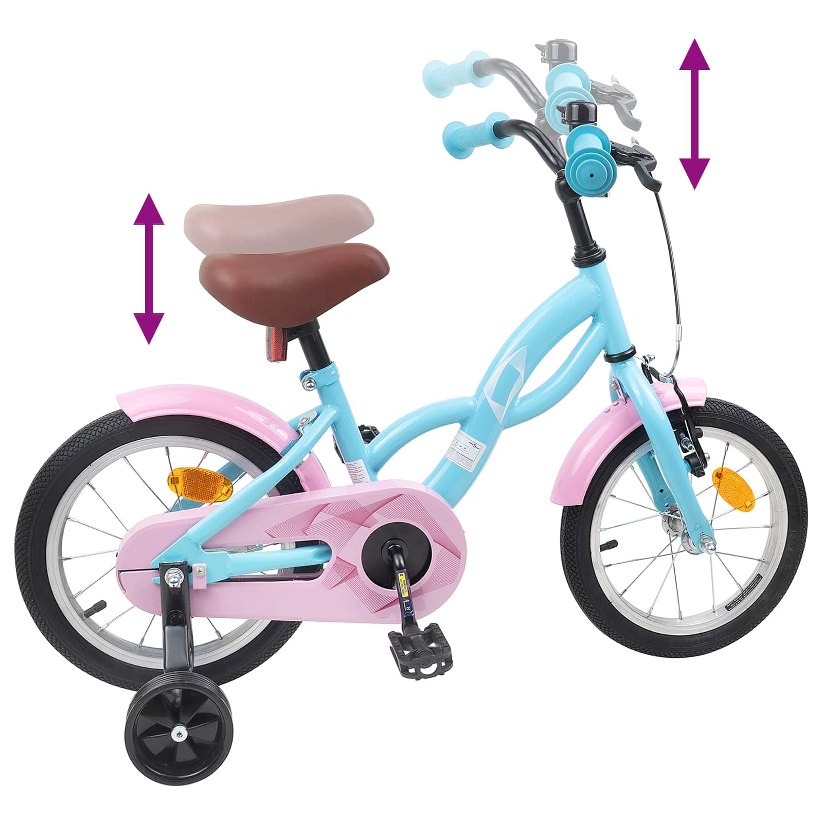 vidaXL Kinderfiets 20 Inch voor 6-11 jaar oud Lichtblauw