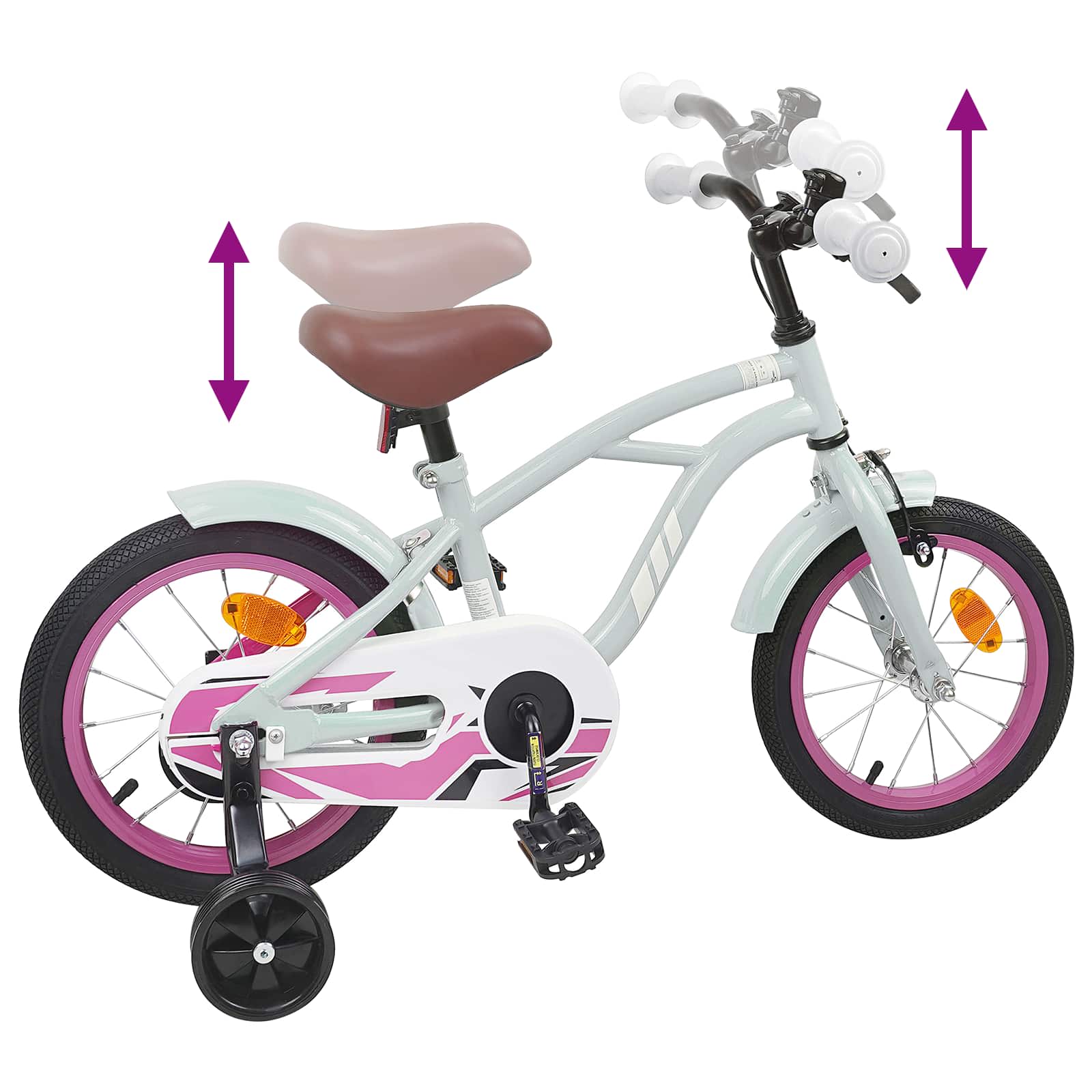 vidaXL Kinderfiets 20 Inch voor 6-11 jaar oud Donkerroze