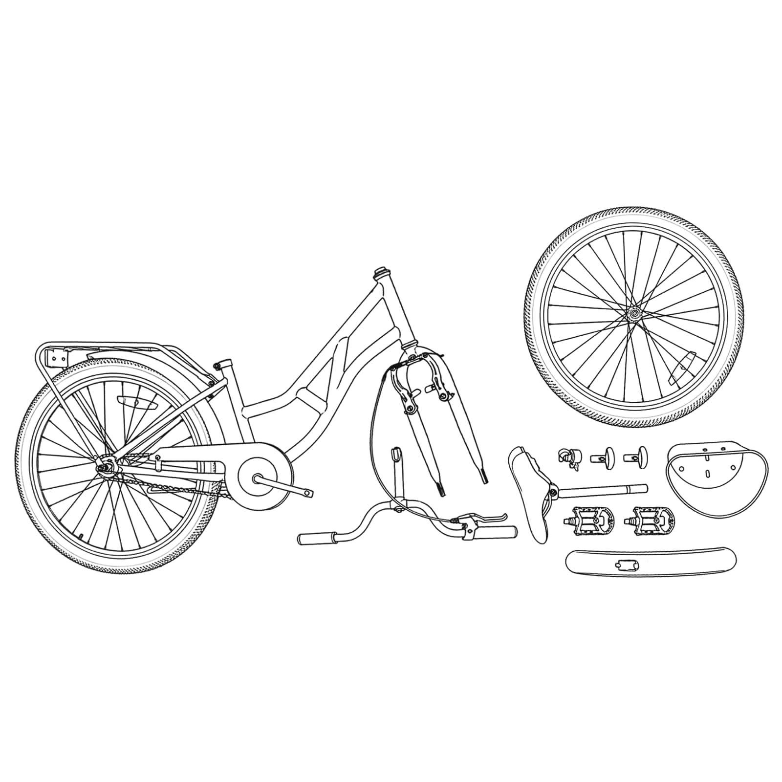 vidaXL Kinderfiets 20 Inch voor 6-11 jaar oud Zwart
