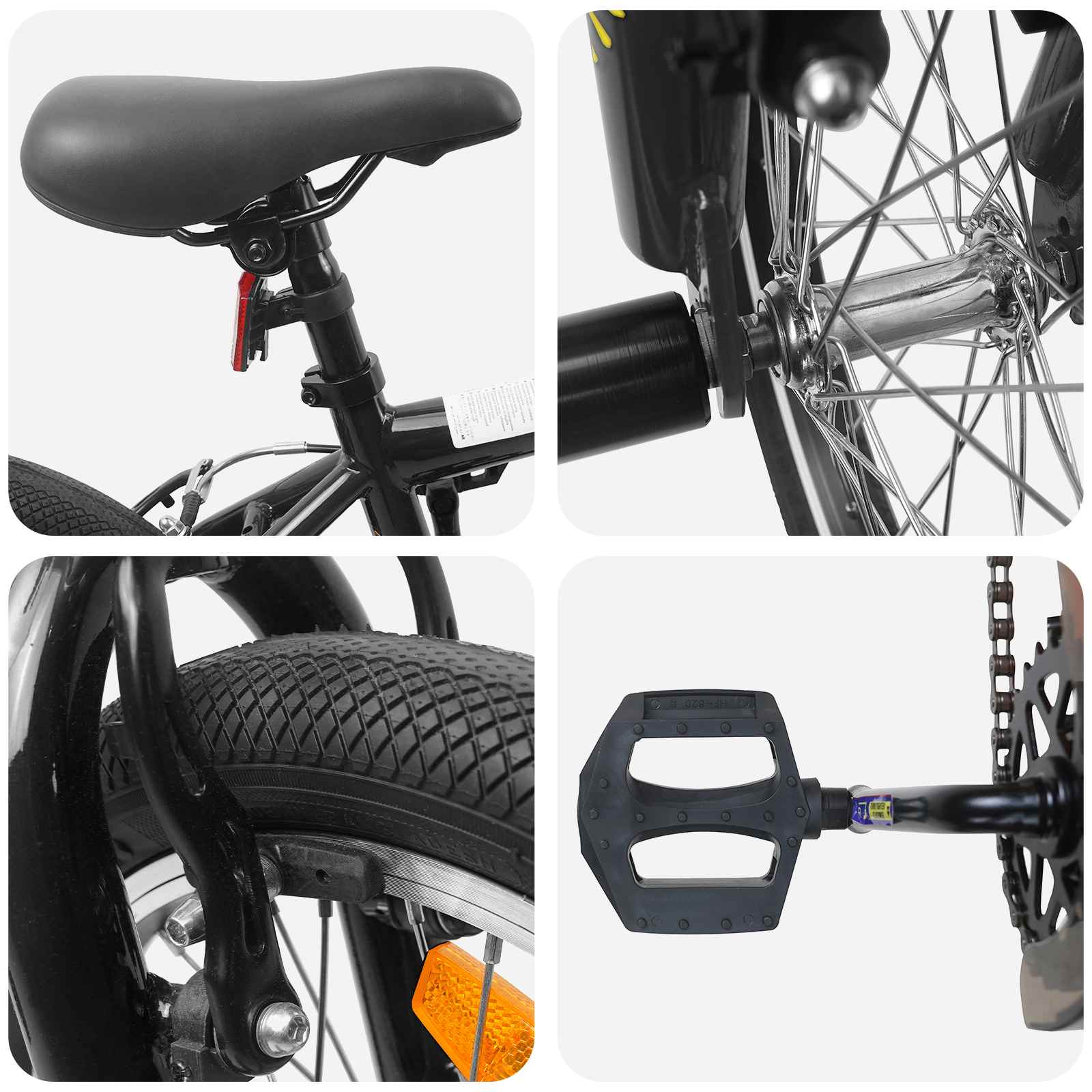 vidaXL BMX Fiets 20 Inch voor boven de 9 jaar Zwart
