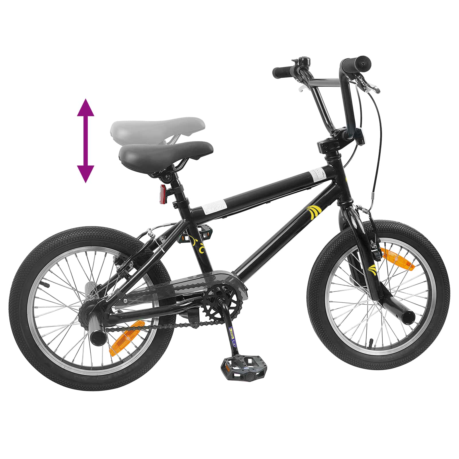 vidaXL BMX Fiets 20 Inch voor boven de 9 jaar Zwart