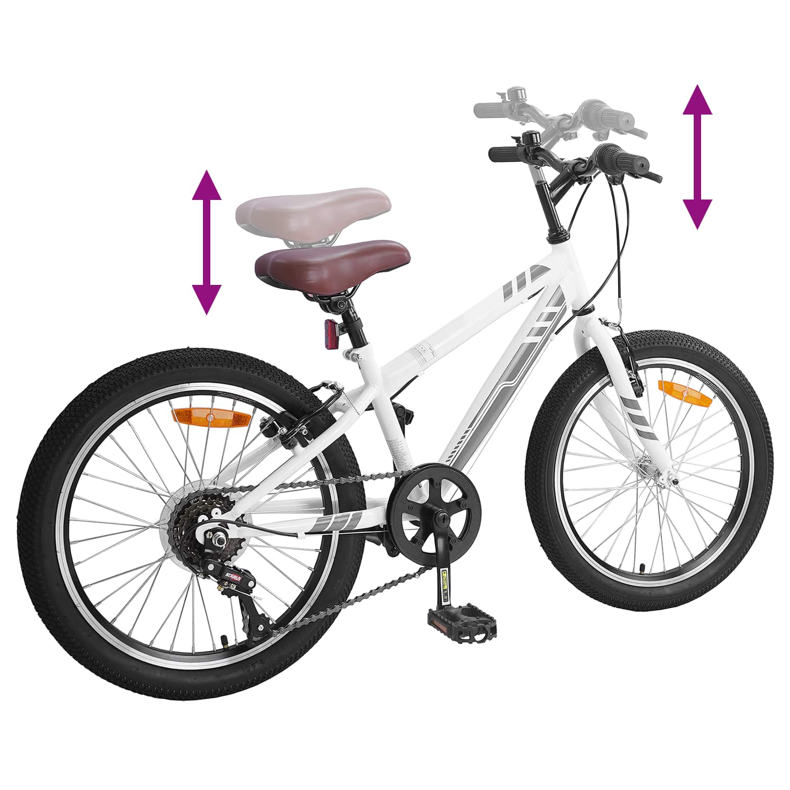 vidaXL Mountainbike 20 Inch 6-Speed voor 5-8 jaar oud Zwart