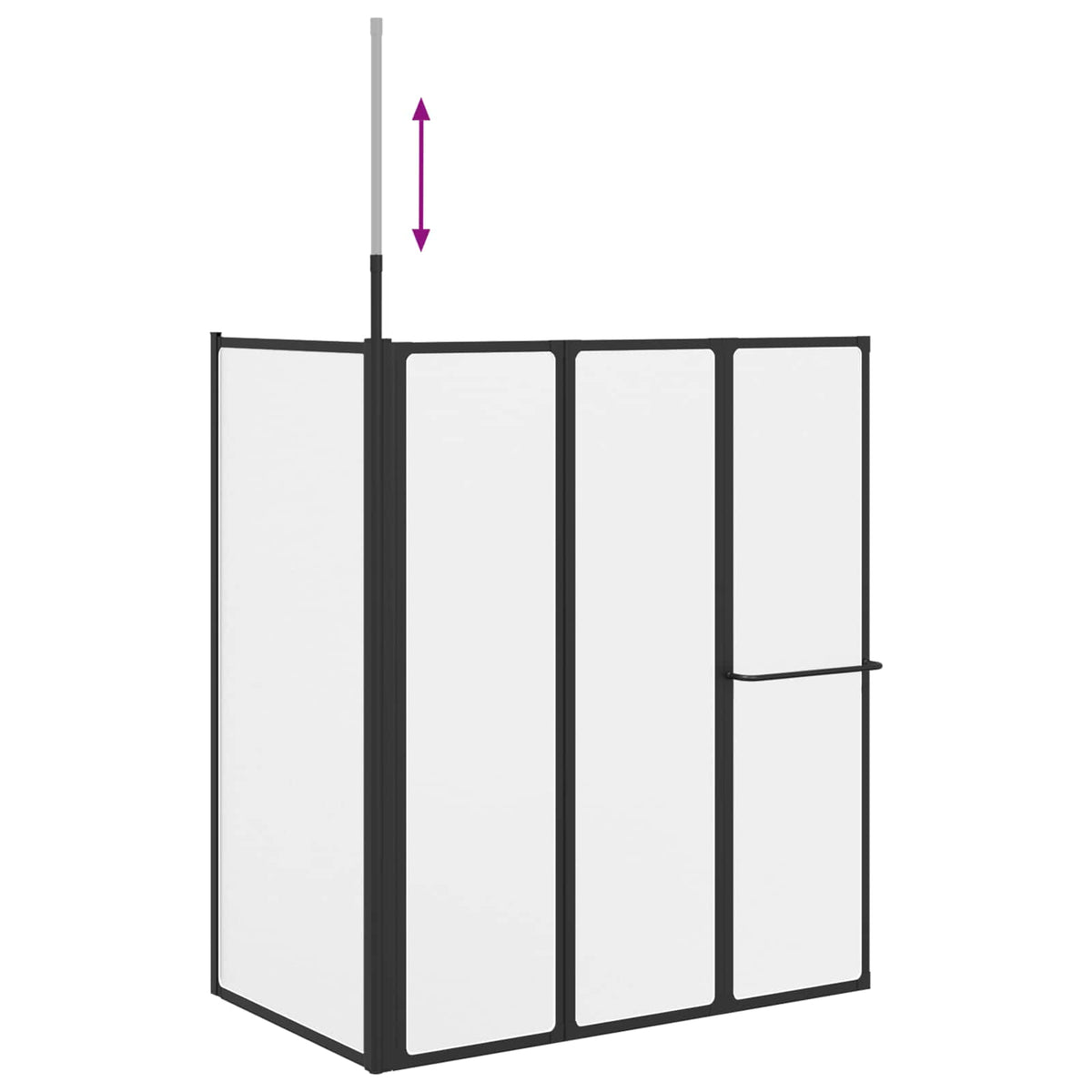vidaXL Douchescherm Vouw Other Zwart 120 x 70 x 137 cm Aluminium