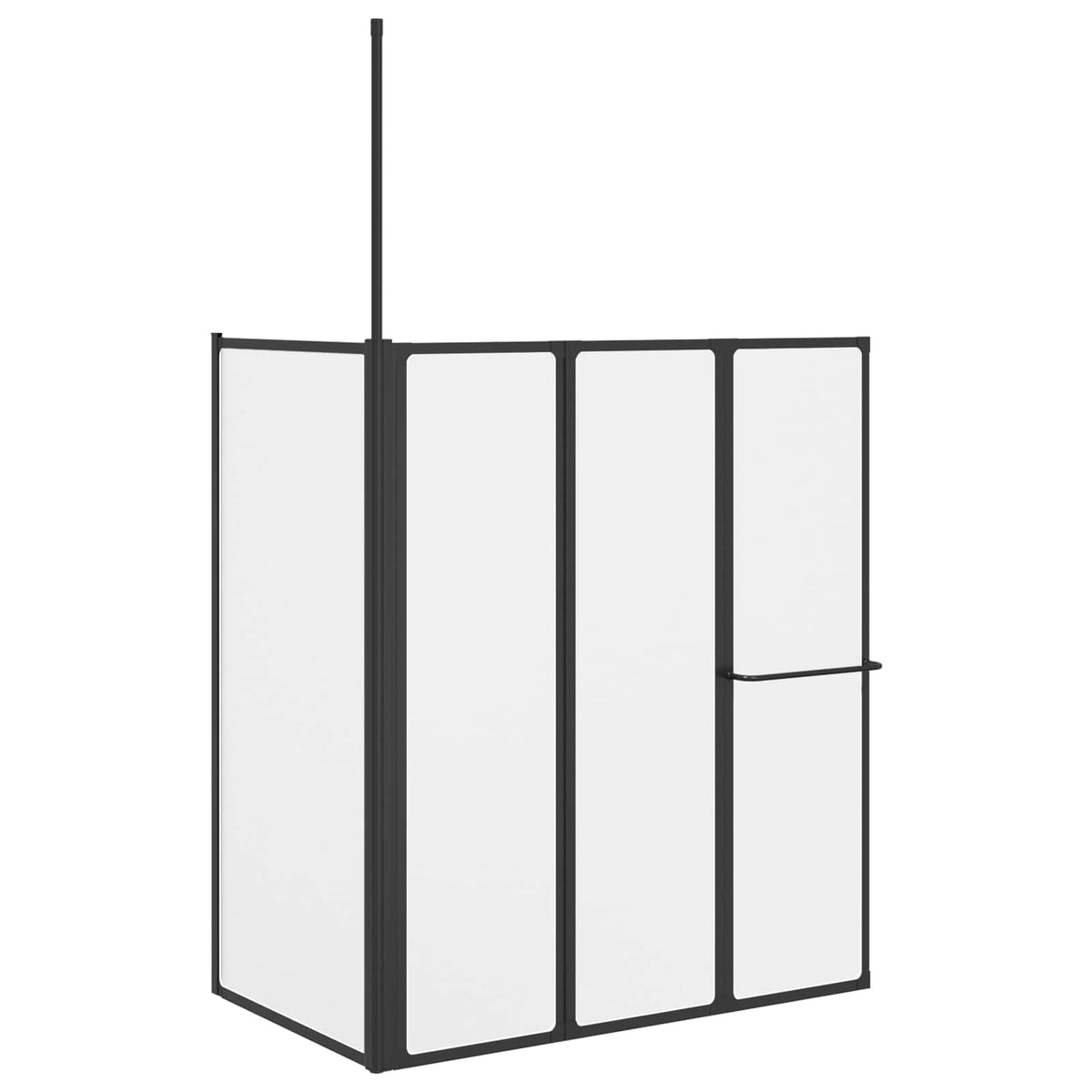 vidaXL Douchescherm Vouw Other Zwart 120 x 70 x 137 cm Aluminium
