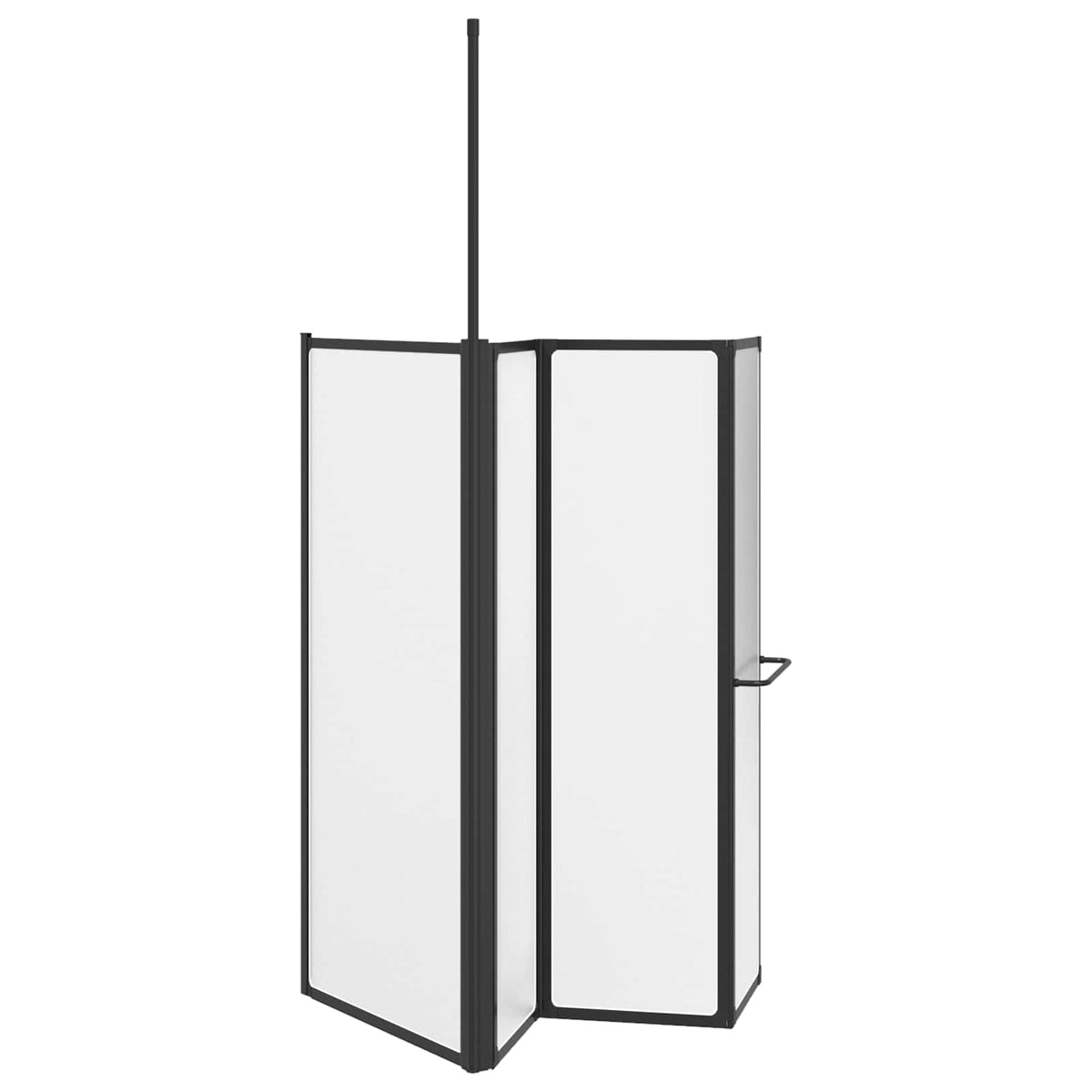 vidaXL Douchescherm Vouw Other Zwart 120 x 70 x 137 cm Aluminium