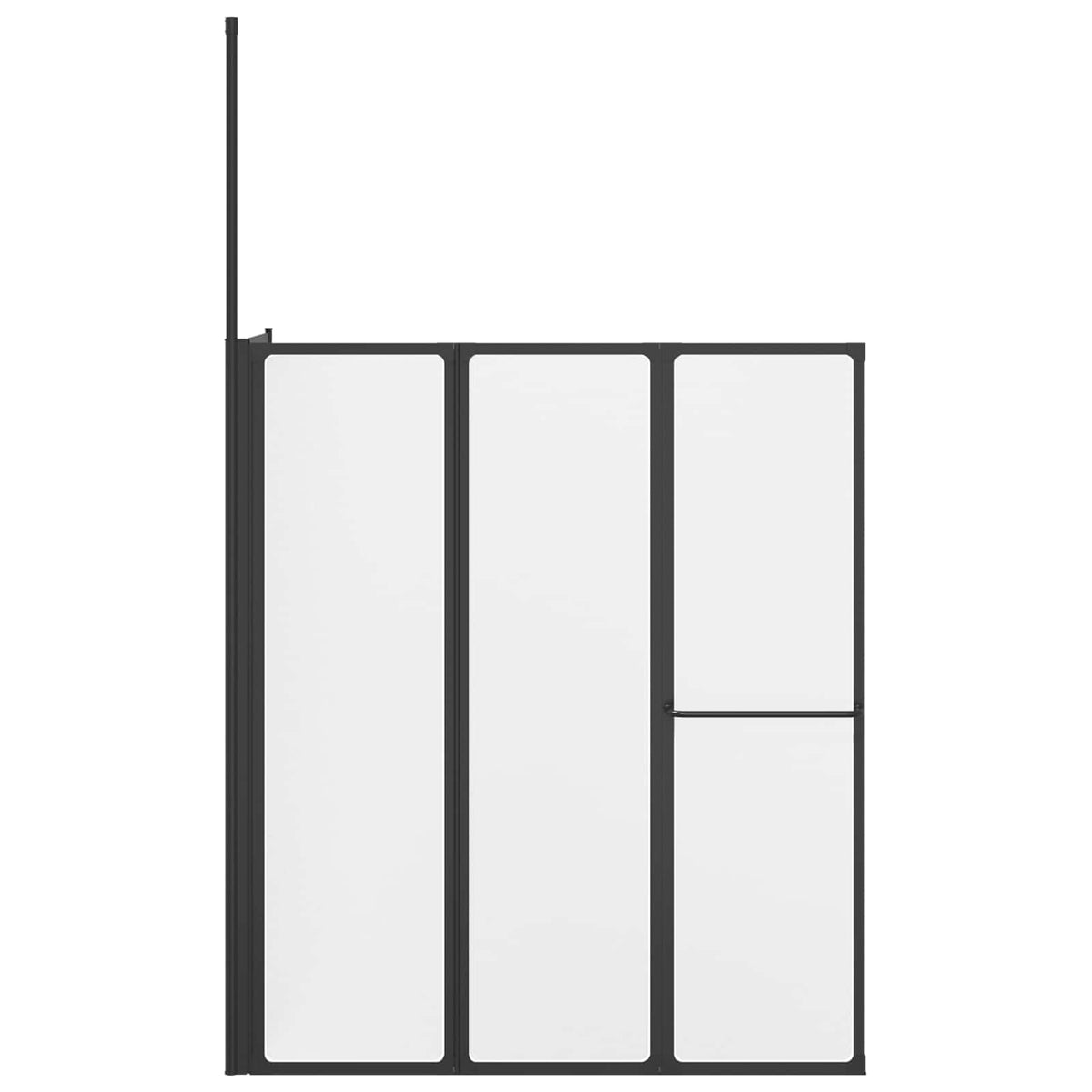 vidaXL Douchescherm Vouw Other Zwart 120 x 70 x 137 cm Aluminium
