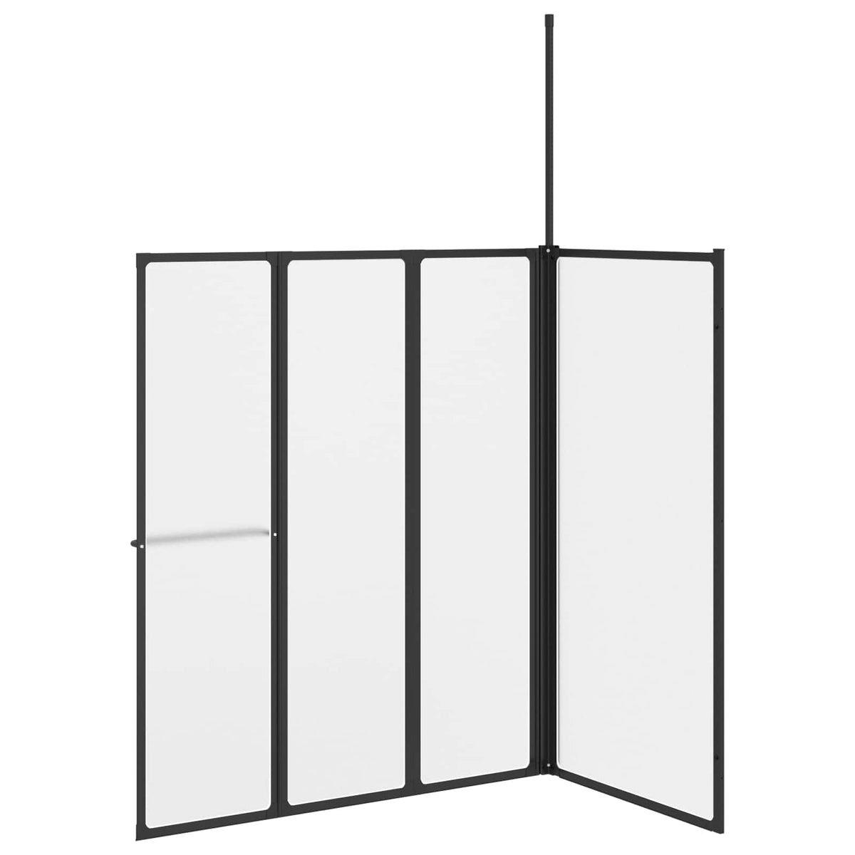 vidaXL Douchescherm Vouw Other Zwart 120 x 70 x 137 cm Aluminium