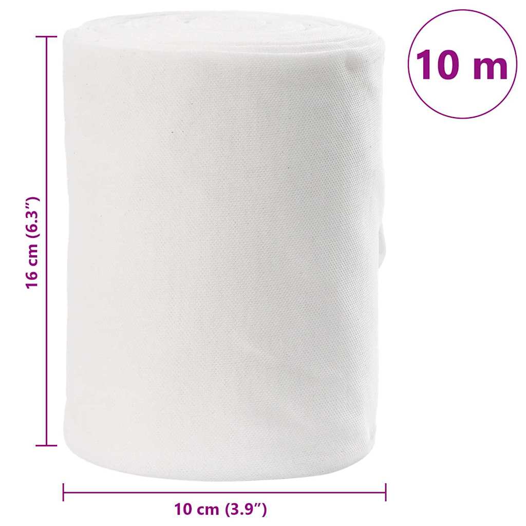 vidaXL Afvoerbuissleeve Wit 10 m Stof