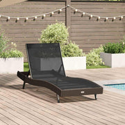 vidaXL Zonnebank Zwart Poly Rattan en Textilene