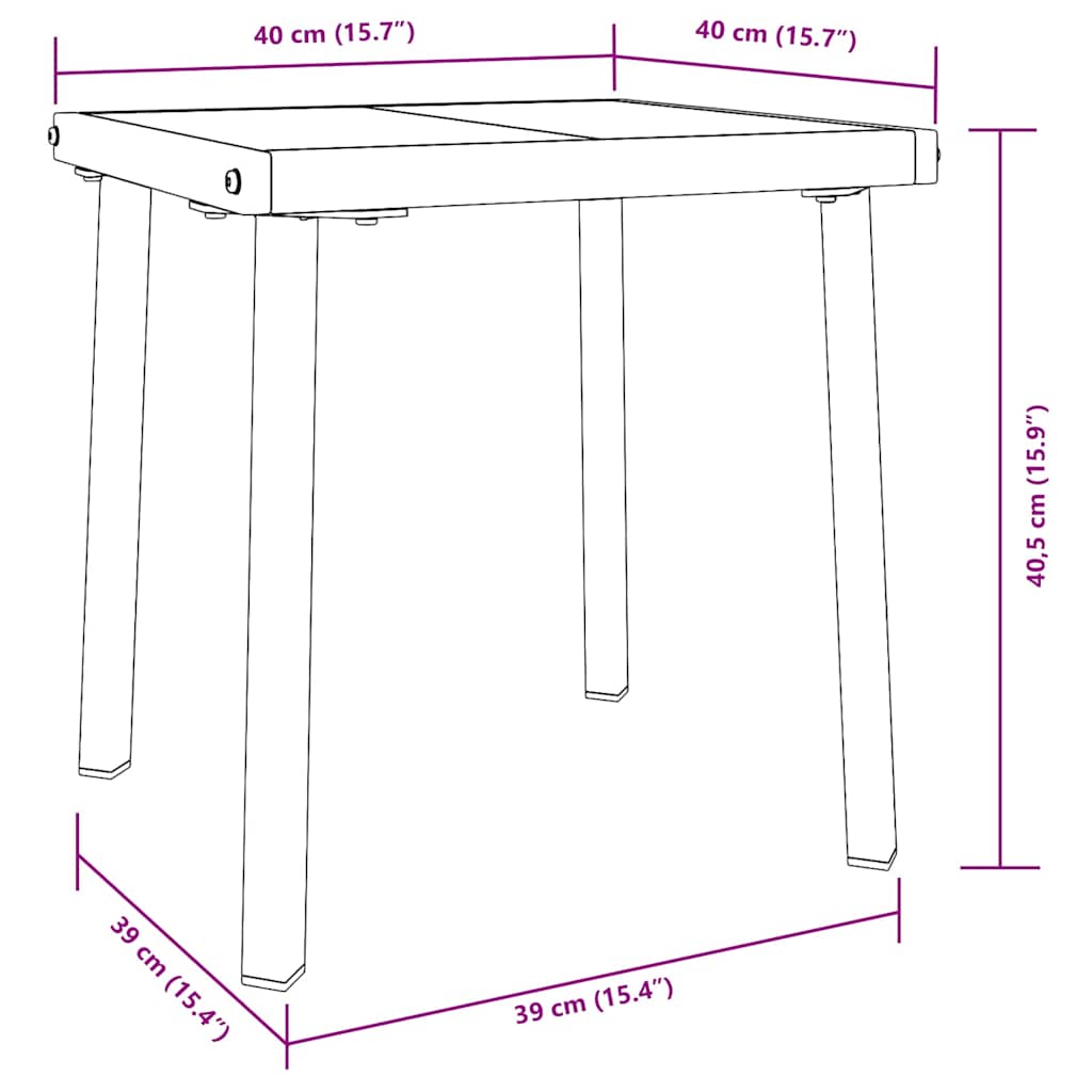vidaXL Ligstoel 2 pcs Bruin 40 x 40 x 40.5 cm poly rattan