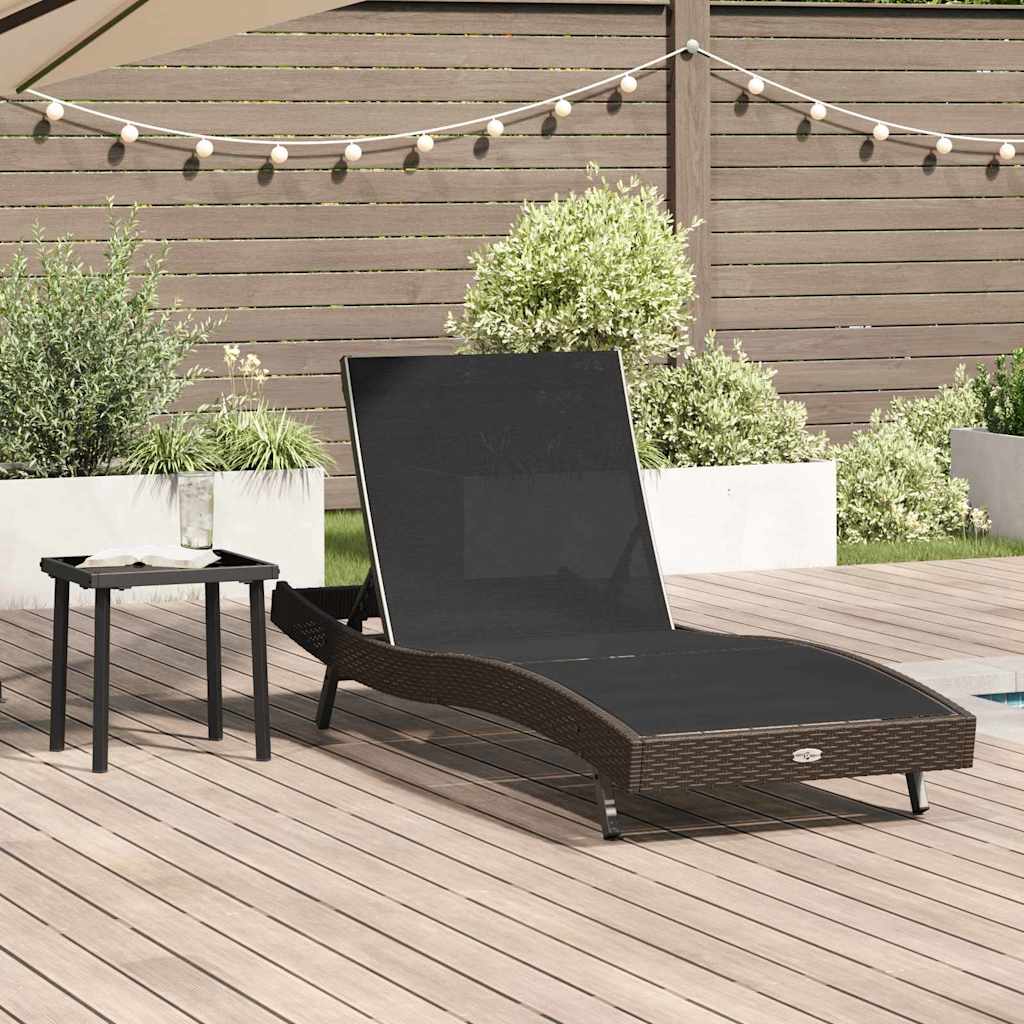 vidaXL Ligstoel 2 pcs Bruin 40 x 40 x 40.5 cm poly rattan
