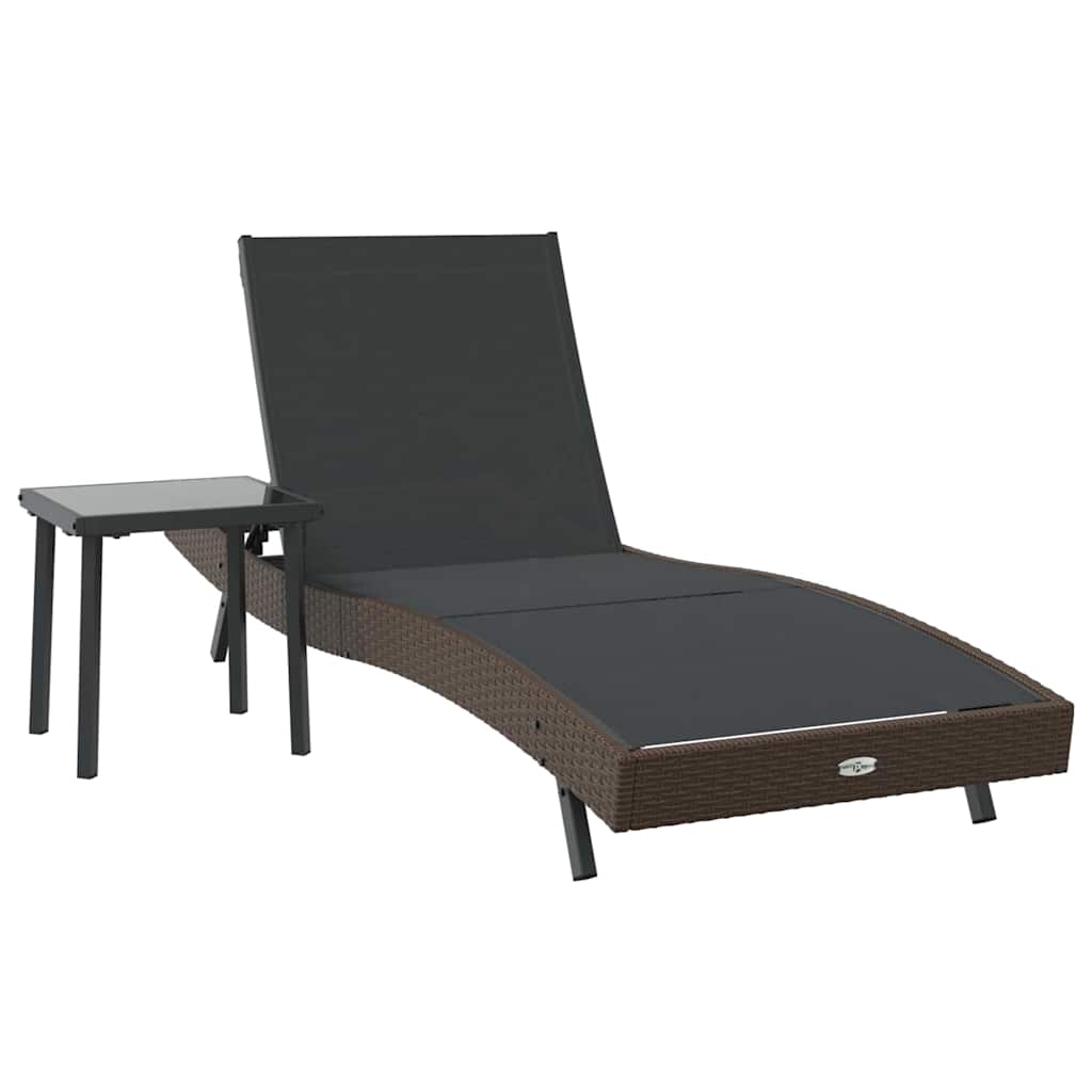 vidaXL Ligstoel 2 pcs Bruin 40 x 40 x 40.5 cm poly rattan