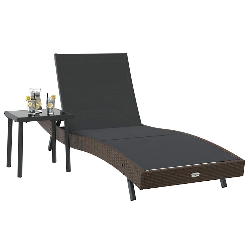 vidaXL Ligstoel 2 pcs Bruin 40 x 40 x 40.5 cm poly rattan