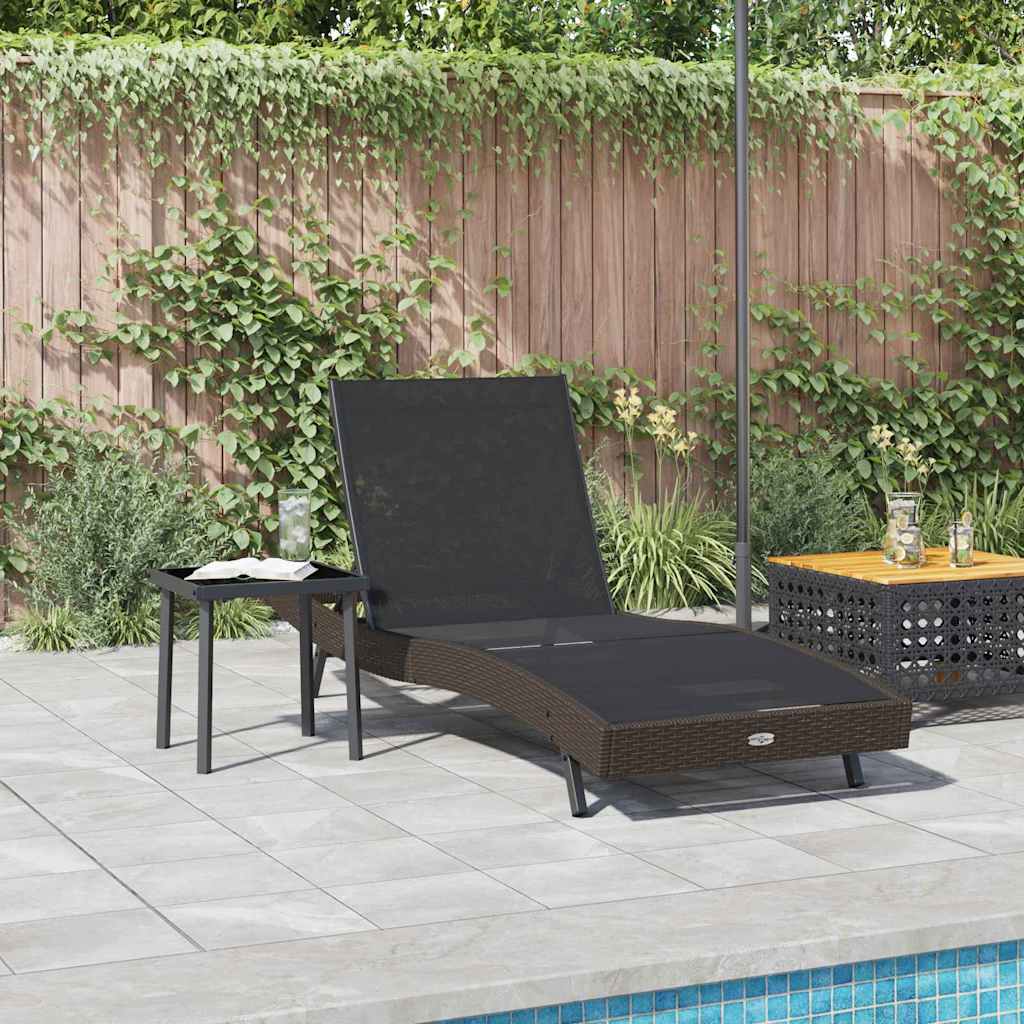 vidaXL Ligstoel 2 pcs Bruin 40 x 40 x 40.5 cm poly rattan