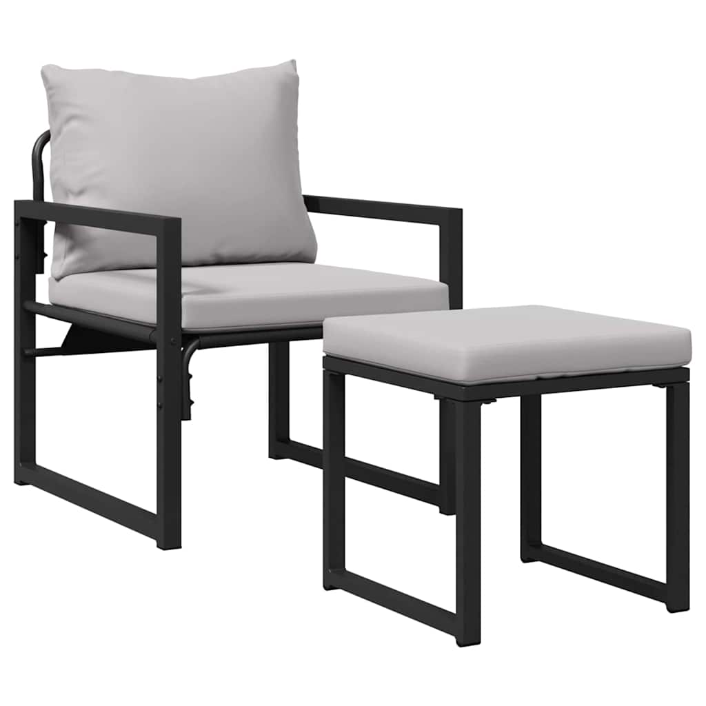 vidaXL Tuin Sofa Set 4 pcs Zwart 61 x 72,5 x 71 cm Staal
