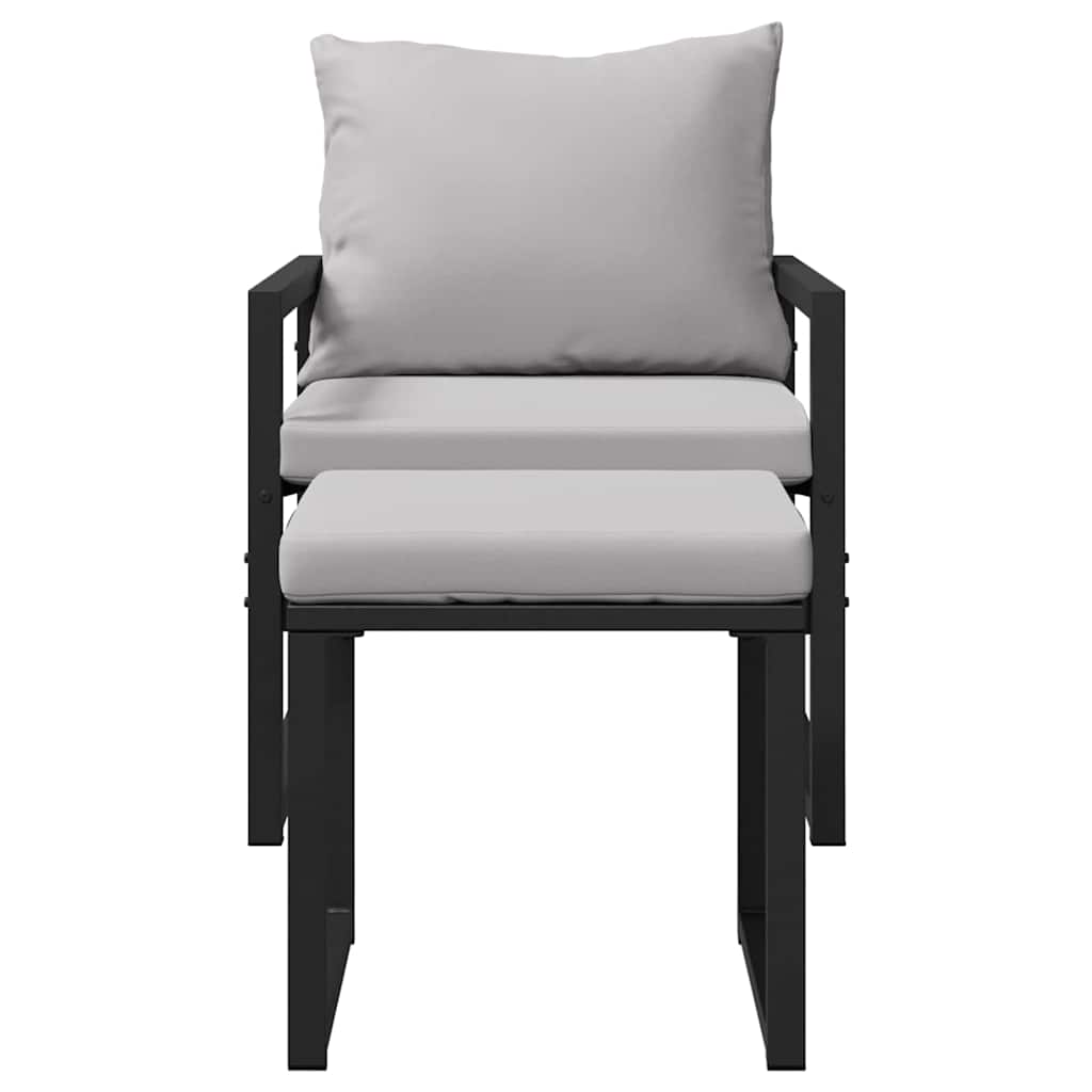 vidaXL Tuin Sofa Set 4 pcs Zwart 61 x 72,5 x 71 cm Staal