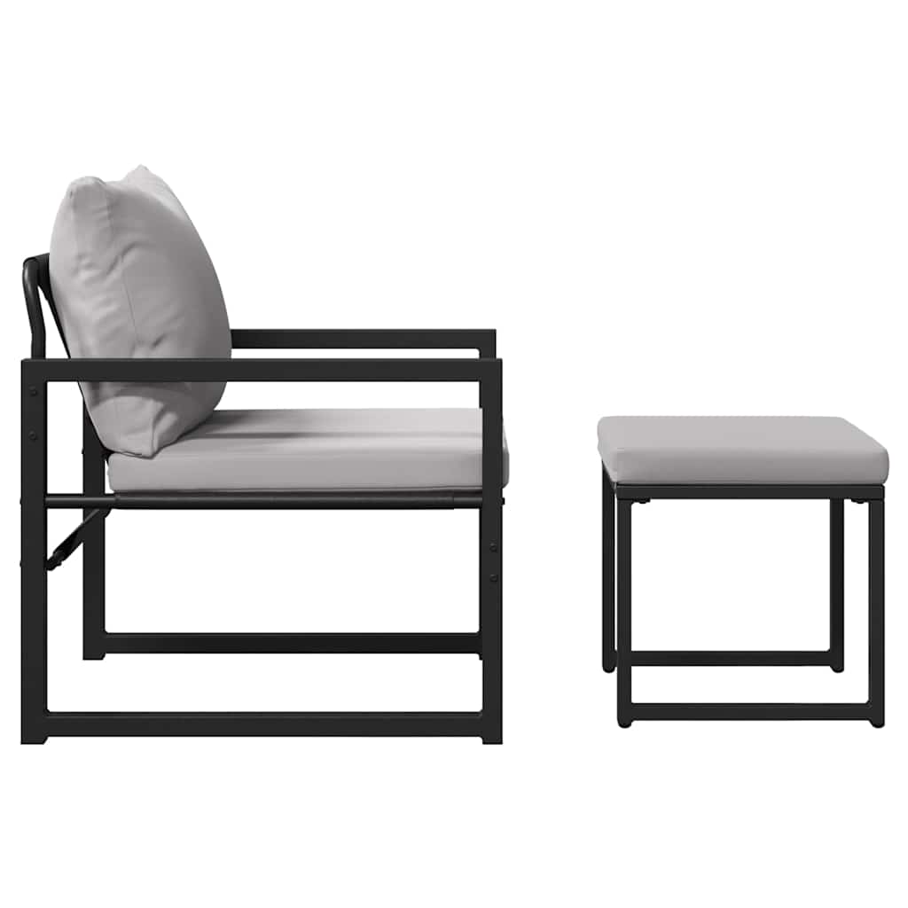 vidaXL Tuin Sofa Set 4 pcs Zwart 61 x 72,5 x 71 cm Staal