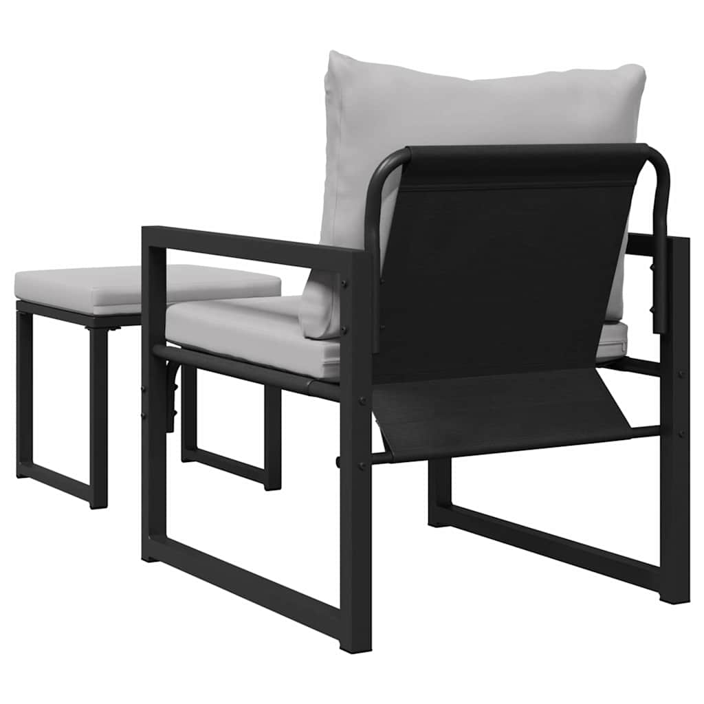 vidaXL Tuin Sofa Set 4 pcs Zwart 61 x 72,5 x 71 cm Staal