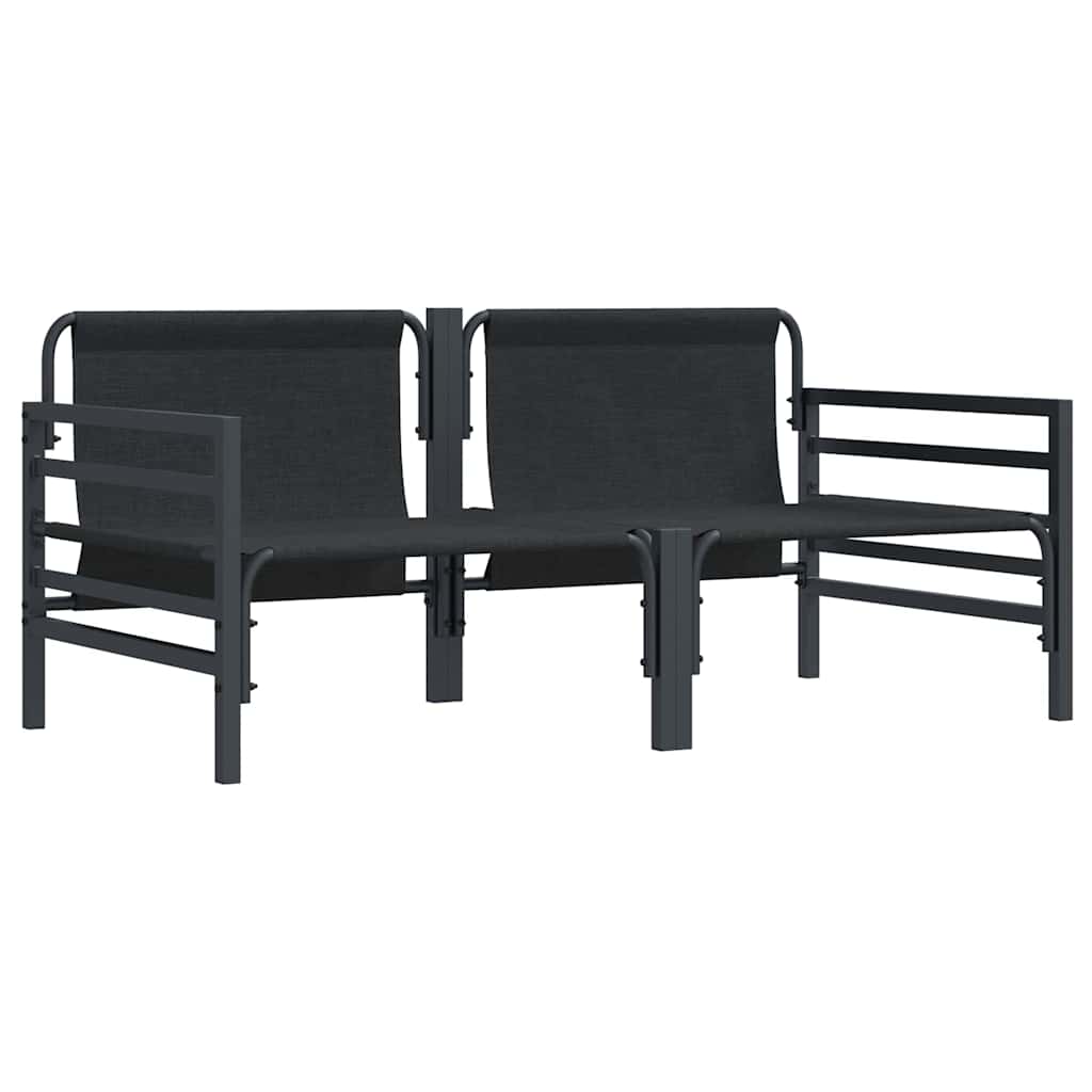 vidaXL Buitenmeubilair met kussen met kussen 2 pcs Antraciet Staal