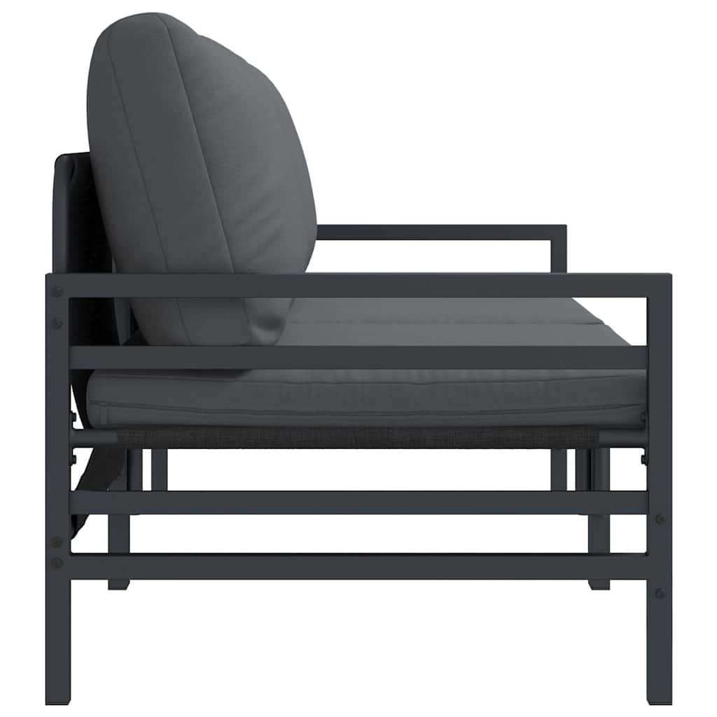 vidaXL Buitenmeubilair met kussen met kussen 2 pcs Antraciet Staal