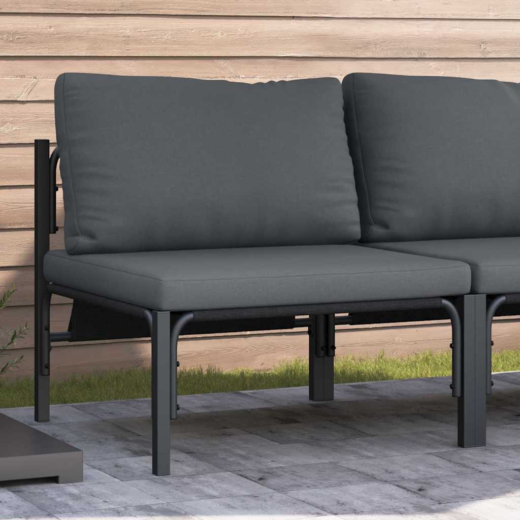 vidaXL Buitenmeubilair met kussen met kussen 2 pcs Antraciet Staal