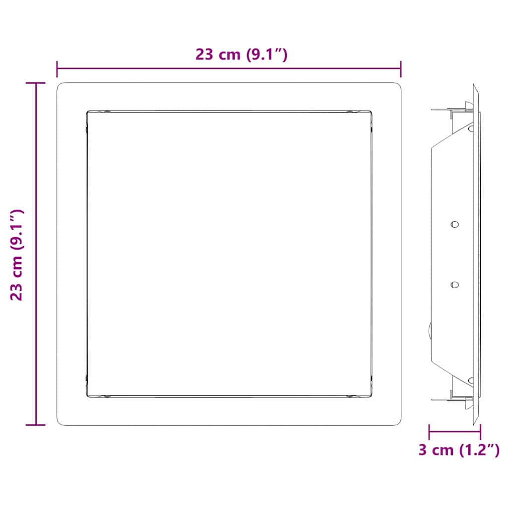 vidaXL Toegangs paneel 2 pcs Wit 20 x 20 cm Staal