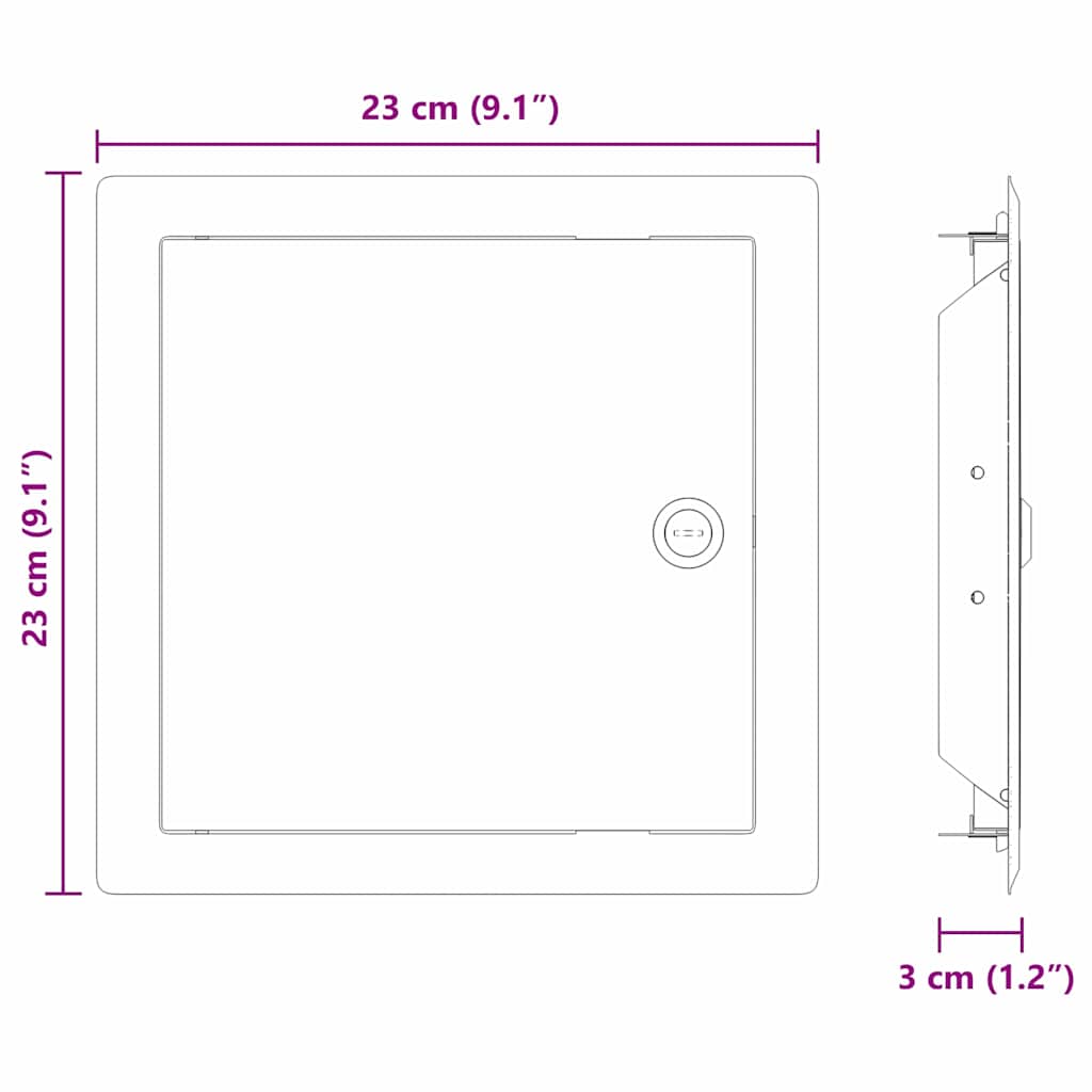 vidaXL Toegangs paneel 2 pcs Wit 20 x 20 cm Staal