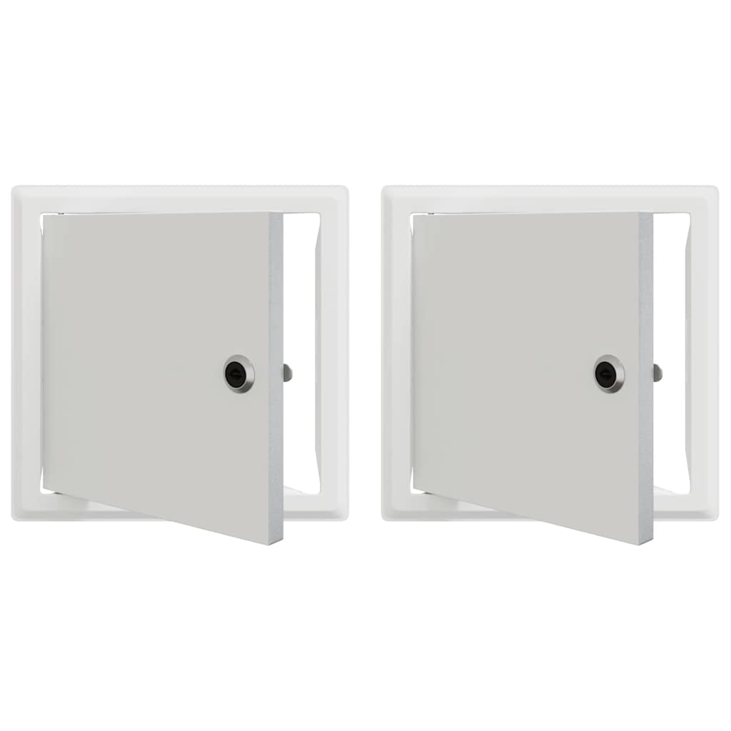 vidaXL Toegangs paneel 2 pcs Wit 20 x 20 cm Staal