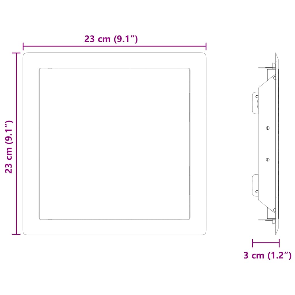 vidaXL Toegangs paneel 2 pcs Wit 20 x 20 cm Staal