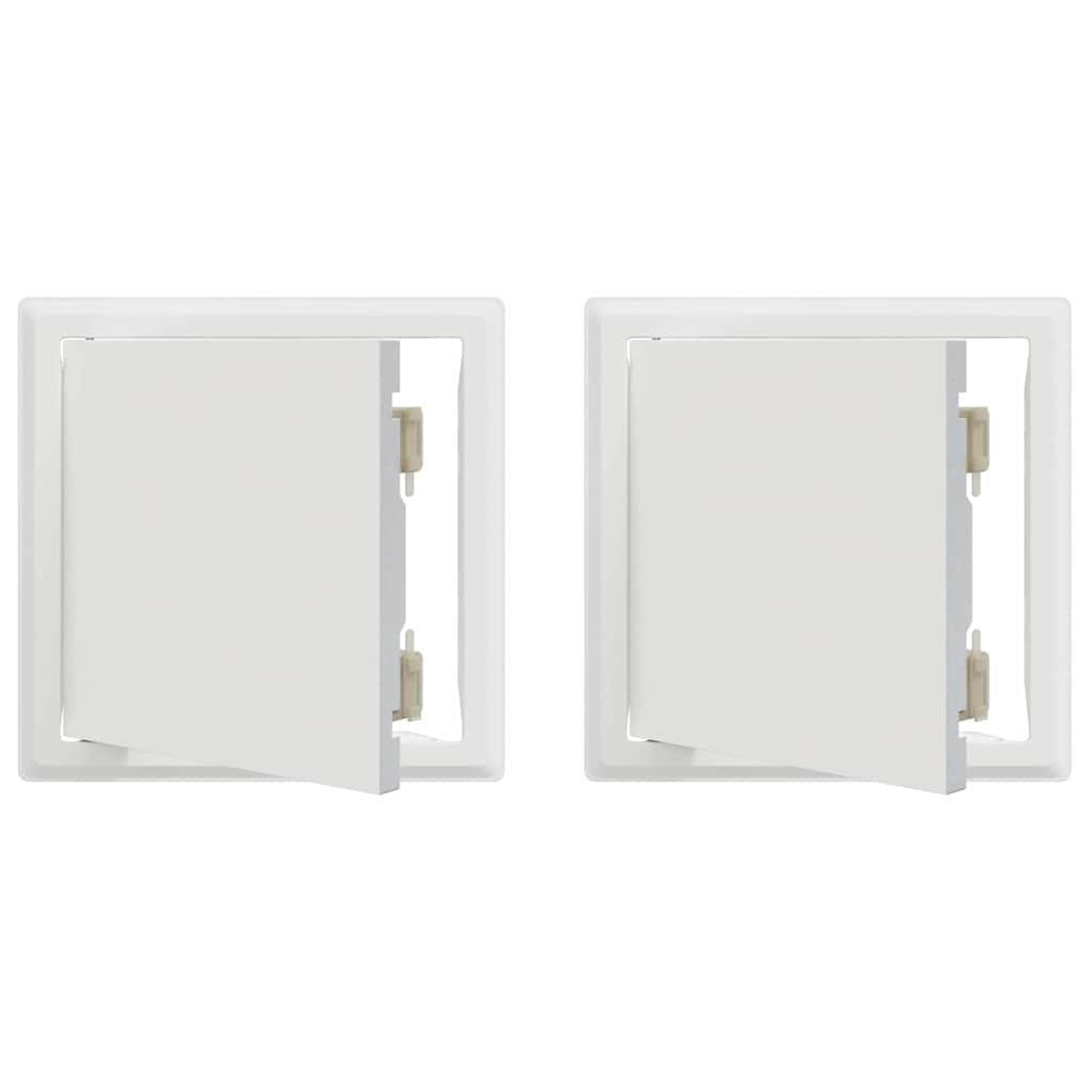 vidaXL Toegangs paneel 2 pcs Wit 20 x 20 cm Staal