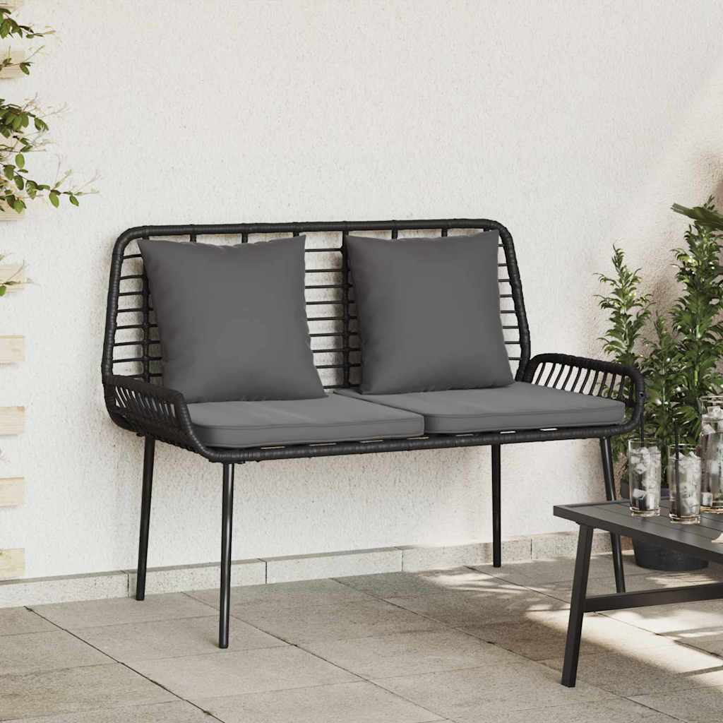 vidaXL Tuin Eetset 3 pcs Zwart, Antraciet Poly riet, staal