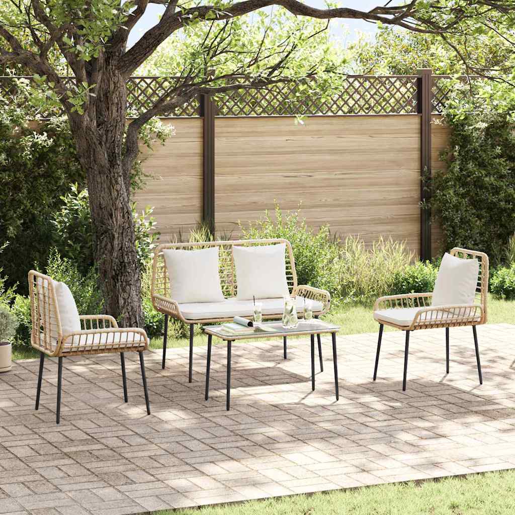 vidaXL Tuin Eetset 3 pcs Zwart, Antraciet Poly riet, staal