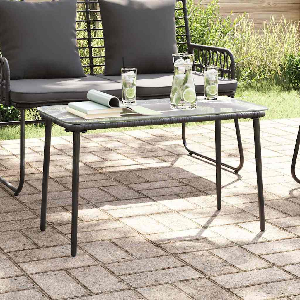 vidaXL Tuinstafel Zwart 80 x 40 x 45 cm Poly riet