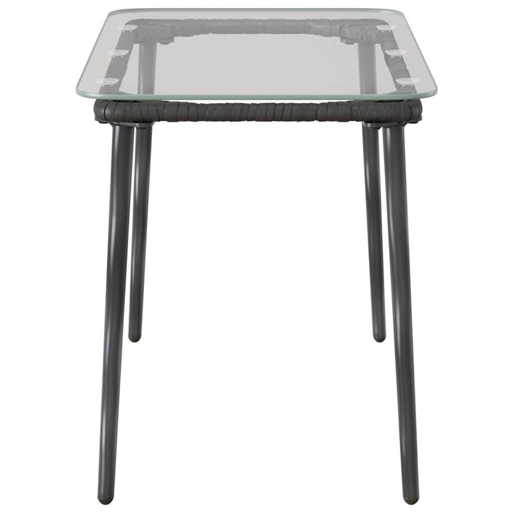 vidaXL Tuinstafel Zwart 80 x 40 x 45 cm Poly riet