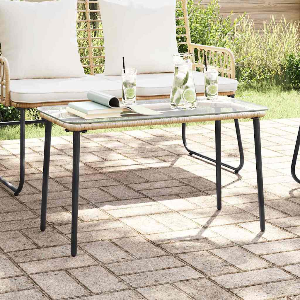 vidaXL Tuinstafel Zwart 80 x 40 x 45 cm Poly riet