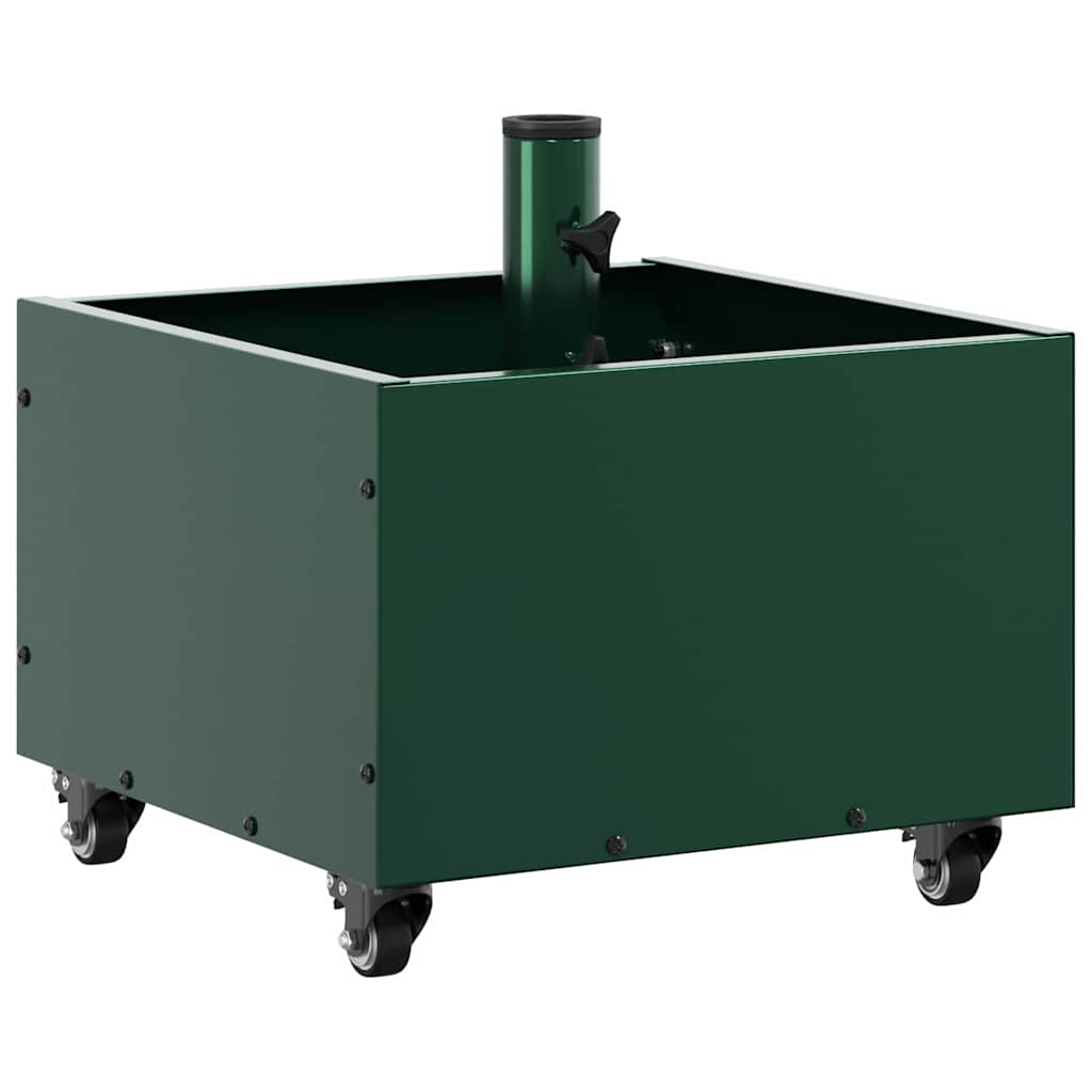 vidaXL Parasolbasis met plantenbak Groen 45 x 45 x 45 cm Staal