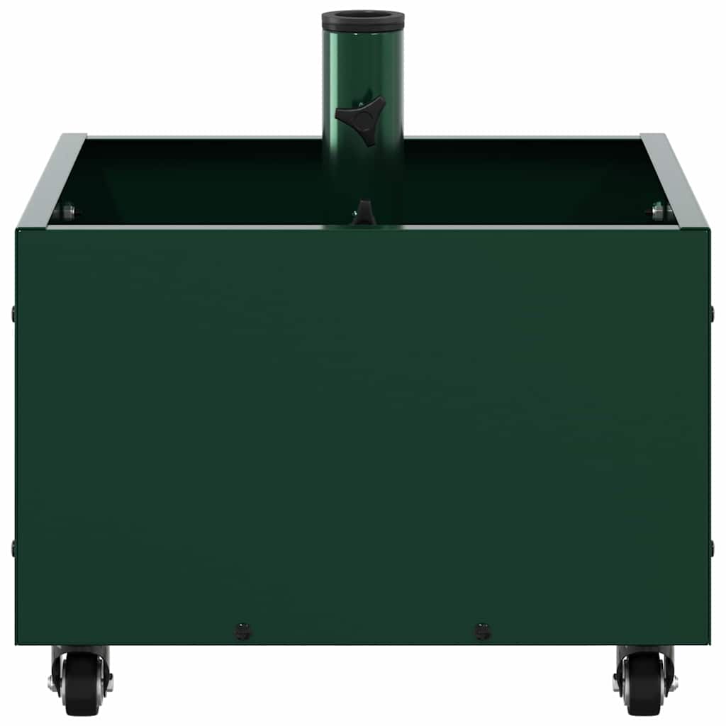 vidaXL Parasolbasis met plantenbak Groen 45 x 45 x 45 cm Staal