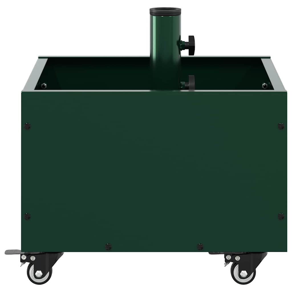 vidaXL Parasolbasis met plantenbak Groen 45 x 45 x 45 cm Staal
