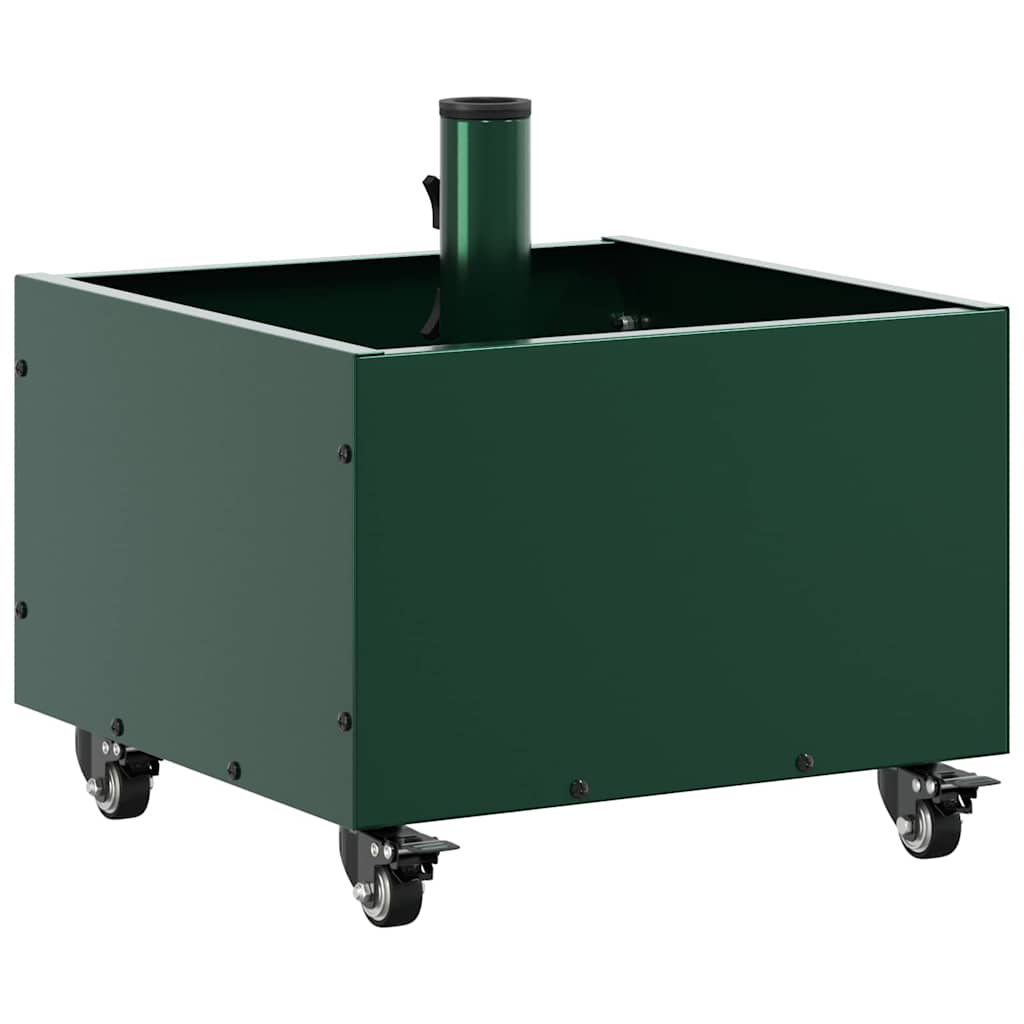 vidaXL Parasolbasis met plantenbak Groen 45 x 45 x 45 cm Staal