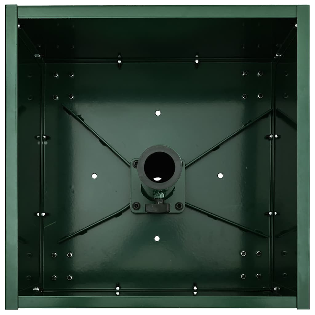 vidaXL Parasolbasis met plantenbak Groen 45 x 45 x 45 cm Staal