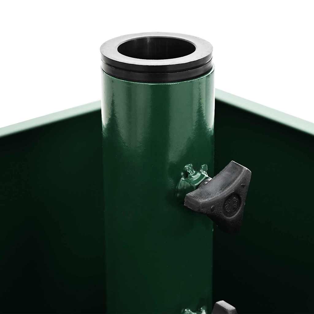 vidaXL Parasolbasis met plantenbak Groen 45 x 45 x 45 cm Staal