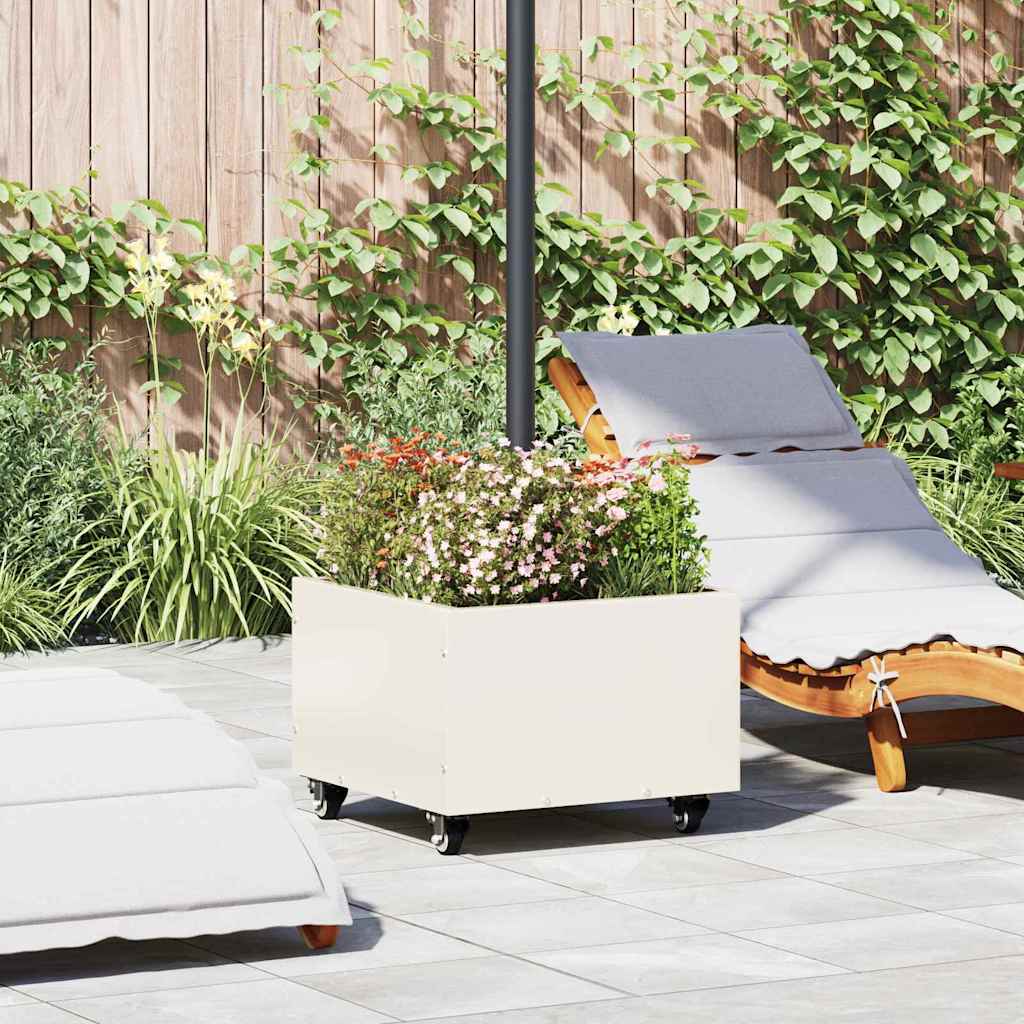 vidaXL Parasolbasis met plantenbak Groen 45 x 45 x 45 cm Staal