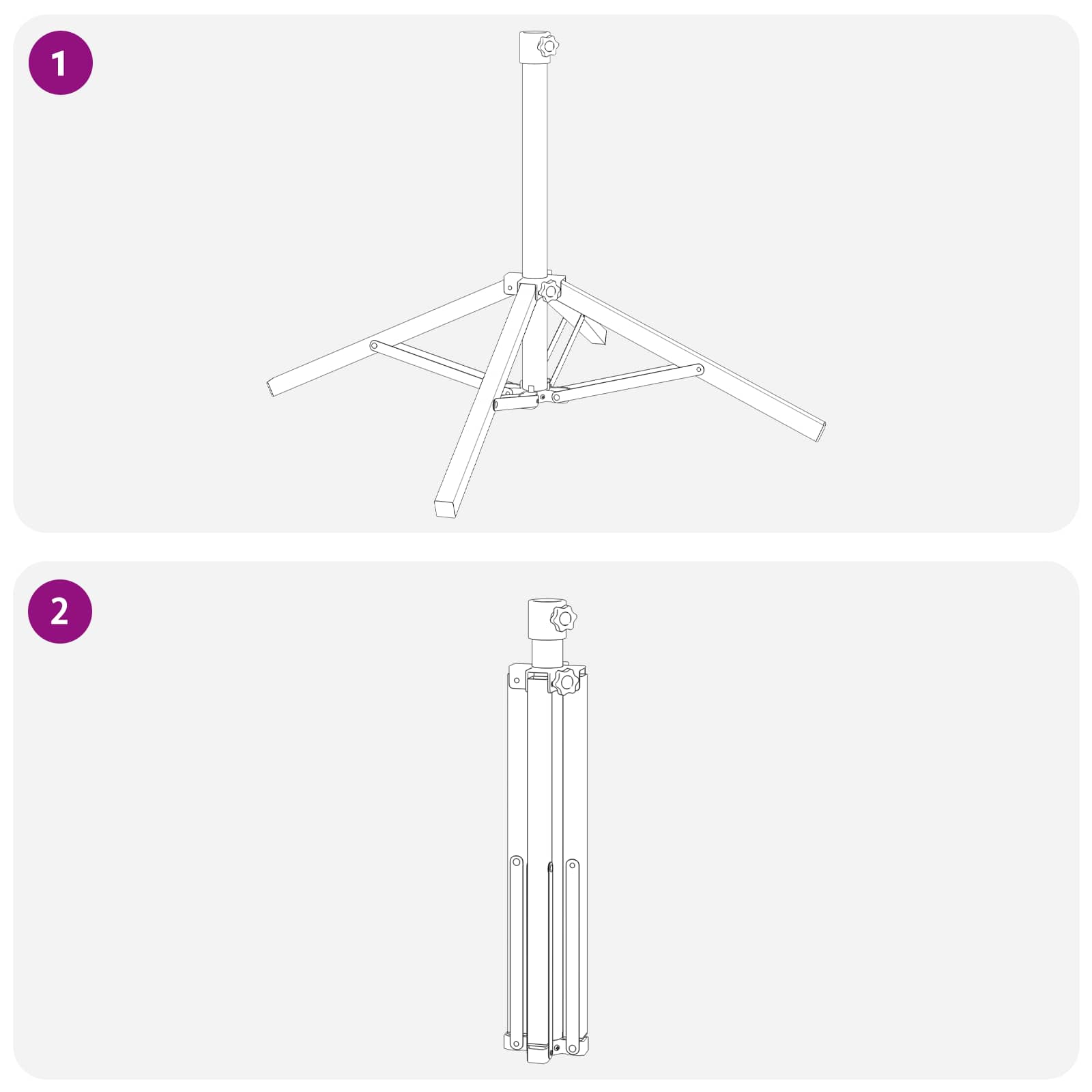 vidaXL Parasolvoet Wit Staal voor paal van 25-32 mm