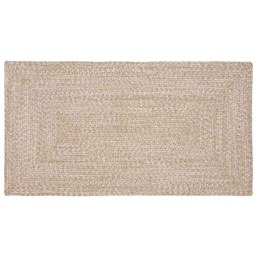 vidaXL Tapijt Basketweave Natuurlijk en wit 60 x 200 cm Jute