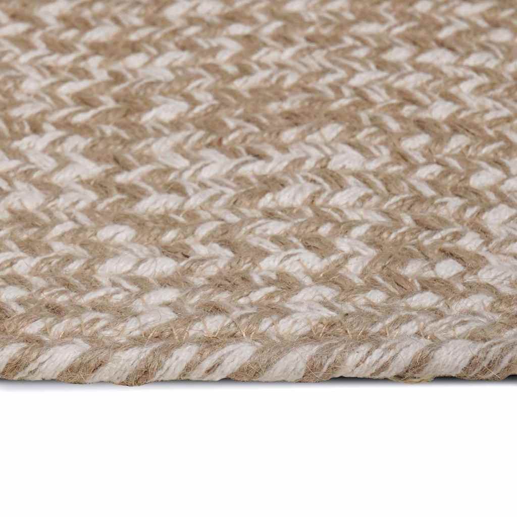 vidaXL Tapijt Basketweave Natuurlijk en wit 60 x 200 cm Jute